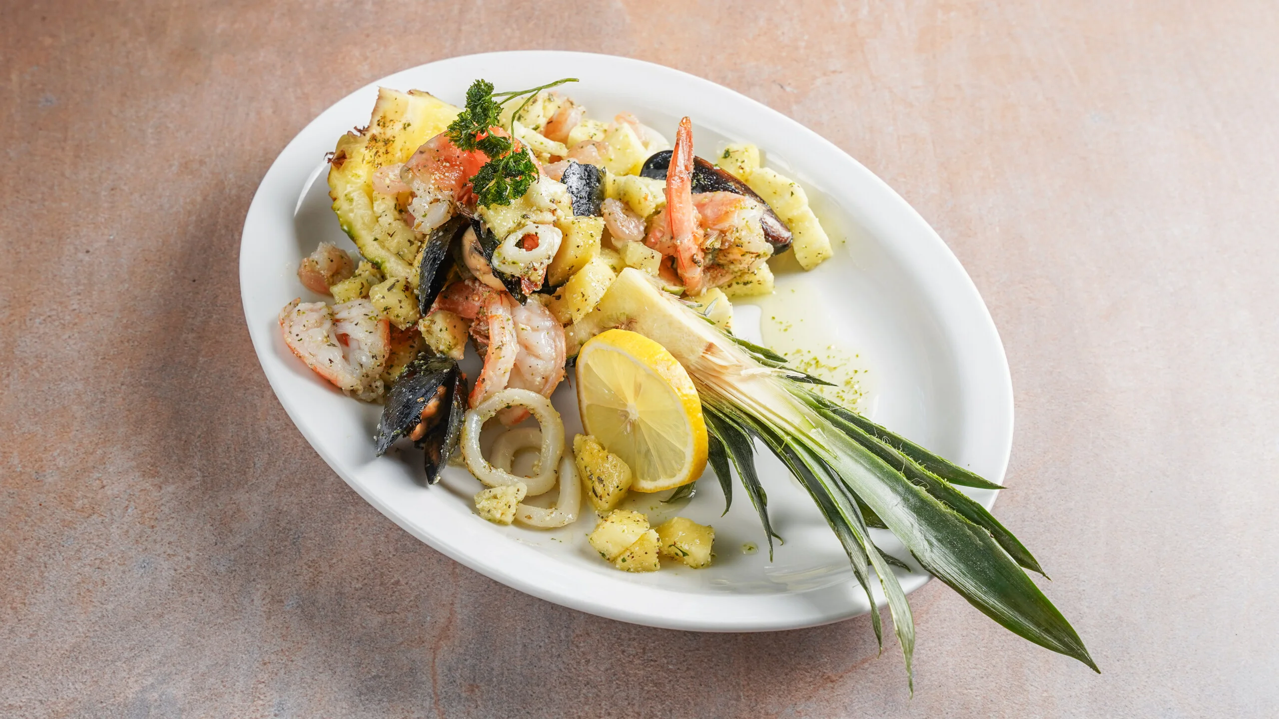 seafood salad with pineapple